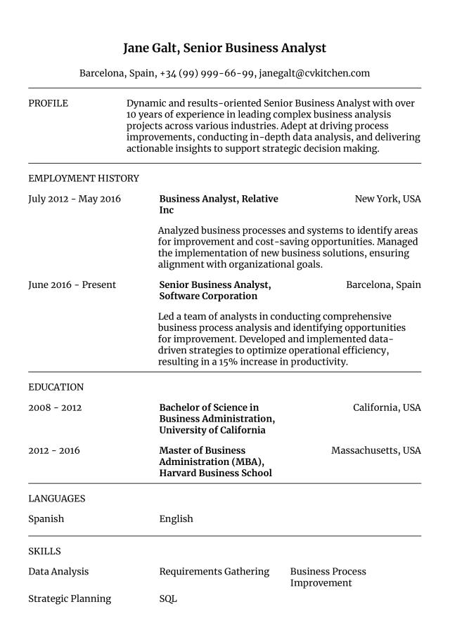 Some cv example